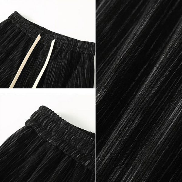 Buddha Stones PLUS SIZE Summer Solid Color Design Drawstring Men s Straight Leg Pants With Pockets Cheap - Image 5