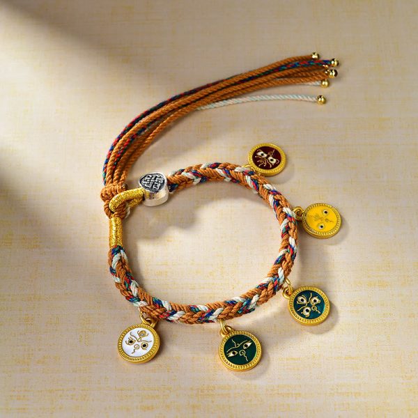 Buddha Stones Handmade Tibetan Multicolored Rope Five God Of Wealth Luck Bracelet For Cheap