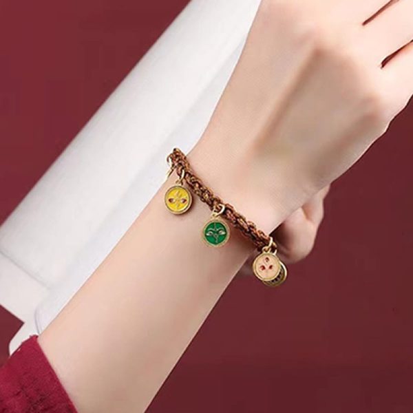 Buddha Stones Tibetan Five God Of Wealth Thangka Luck Braid String Bracelet Online Hot Sale - Image 3