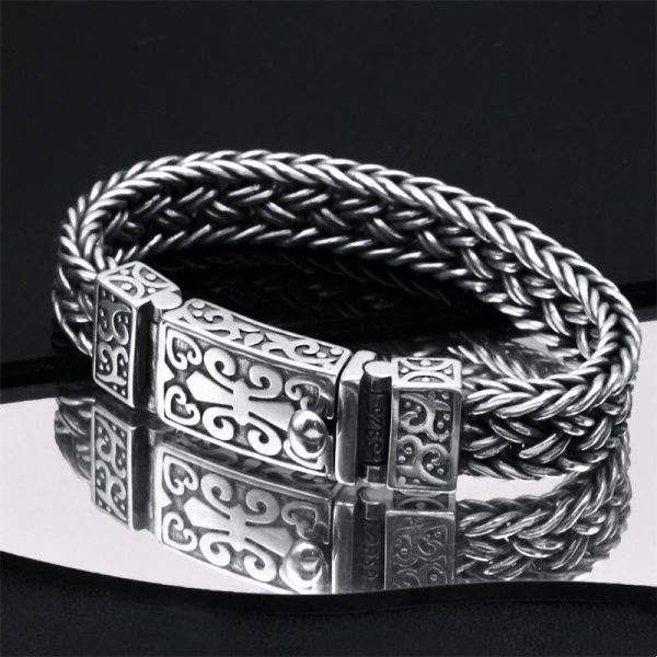Buddha Stones Retro Vine Totem Pattern Braided Healing Chain Bracelet For Discount - Image 2