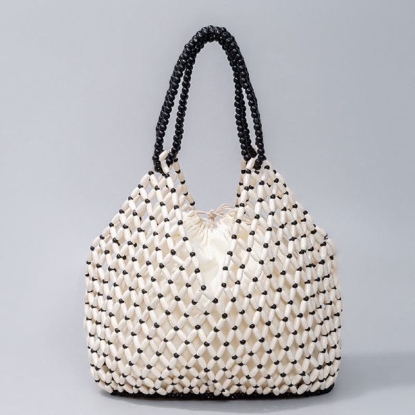 Buddha Stones Hand-woven Wooden Beads Shoulder Bag Handbags Fashion - Image 3