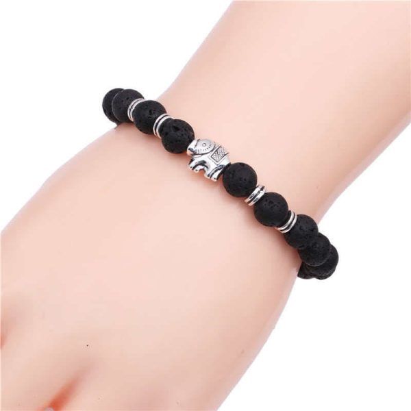 Buddha Stones Lava Rock Tiger Eye Stone Elephant Diffuser Peace Healing Bracelet Fashion - Image 2