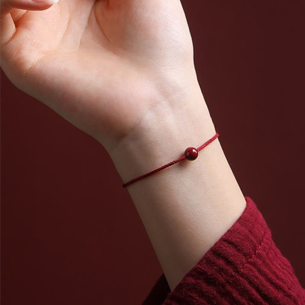 Buddha Stones Natural Cinnabar Red Agate Blessing Red String Bracelet Online - Image 4