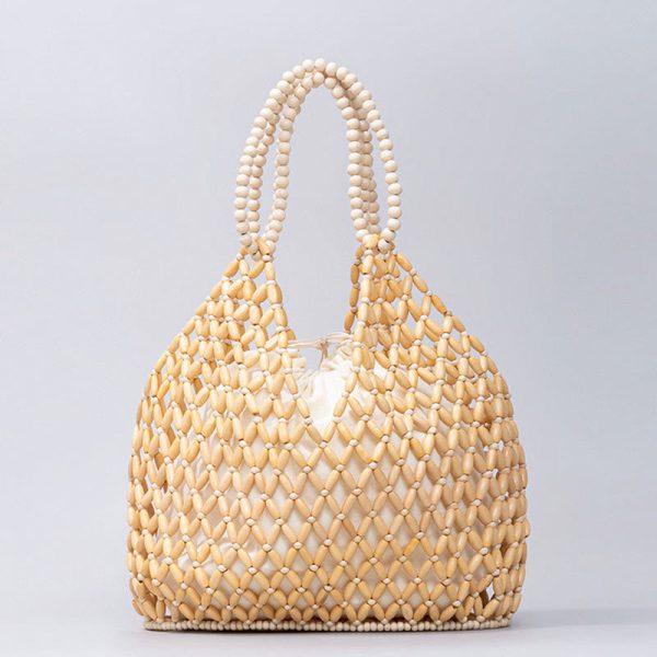 Buddha Stones Hand-woven Wooden Beads Shoulder Bag Handbags Fashion - Image 2
