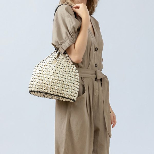 Buddha Stones Hand-woven Wooden Beads Shoulder Bag Handbags Fashion - Image 5