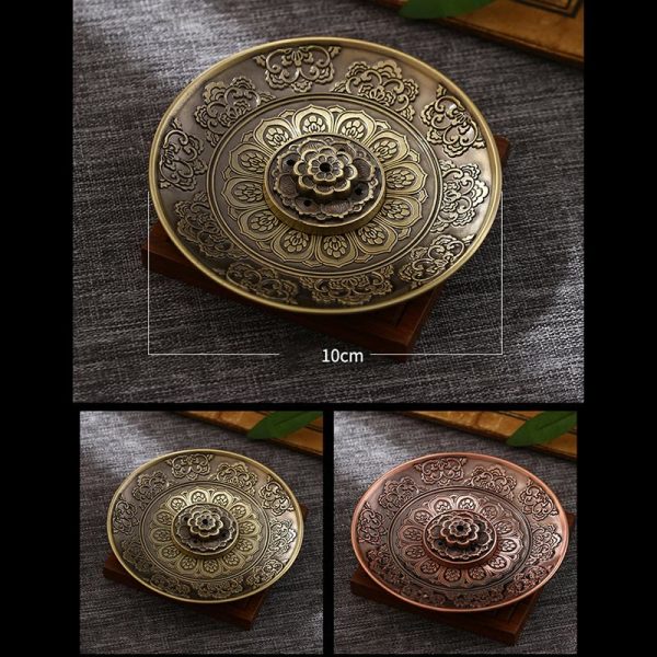 Buddha Stones Lotus Dragon Phoenix Eight Auspicious Symbols Zinc Alloy Incense Stick Holder Healing Incense Burner Decoration Discount - Image 5