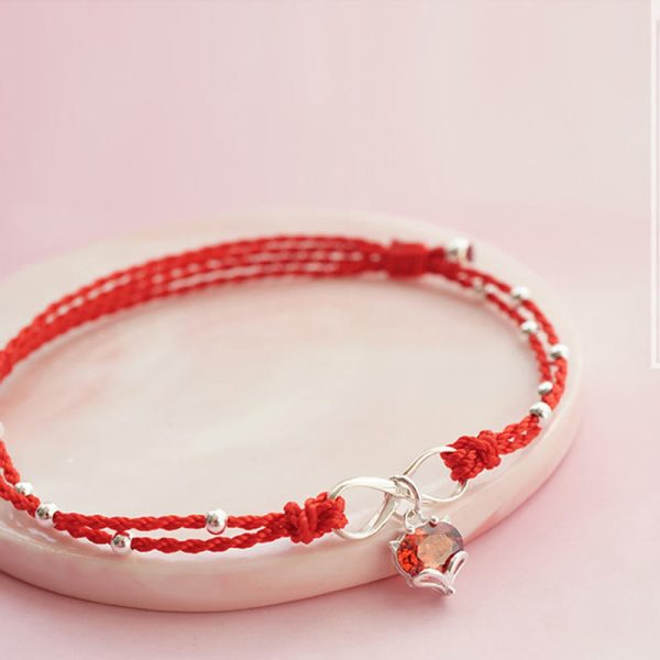 Buddha Stones Love Heart Infinity Symbol Braided String Anklet Hot on Sale - Image 3