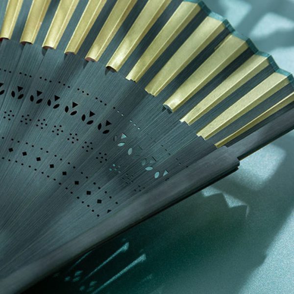 Buddha Stones Gradient Handheld Bamboo Folding Fan For Cheap - Image 5