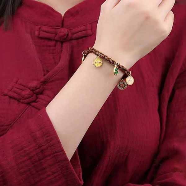 Buddha Stones Tibetan Five God Of Wealth Thangka Luck Braid String Bracelet Online Hot Sale - Image 2