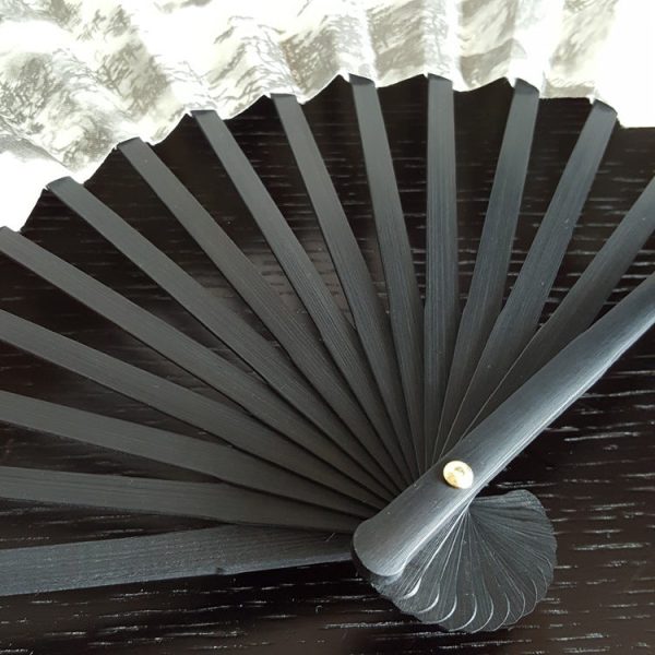 Buddha Stones Great Wall Mountains Trees Crane Bamboo Handheld Bamboo Folding Fan 33.5cm Online Hot Sale - Image 4