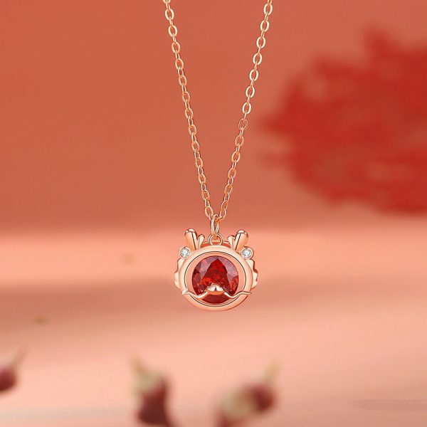 Buddha Stones 925 Sterling Silver Year Of The Dragon Luck Red Zircon Necklace Pendant Bracelet Earrings Ring (Extra 30% Off | USE CODE: FS30) Fashion