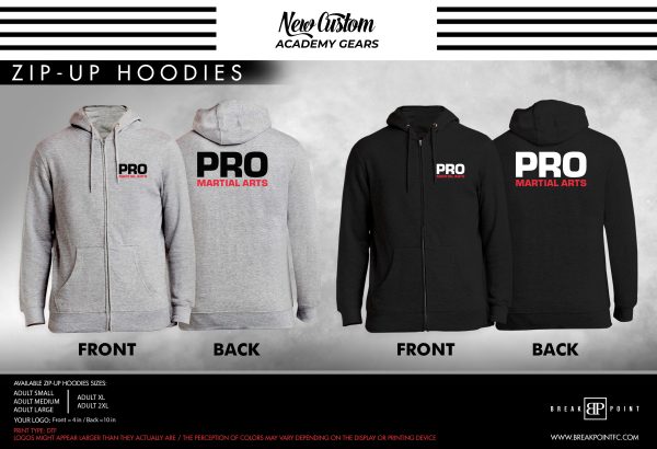 Master Hannah’s Pro Martial Arts Academy Zip-Up Hoodies #1420 A Supply