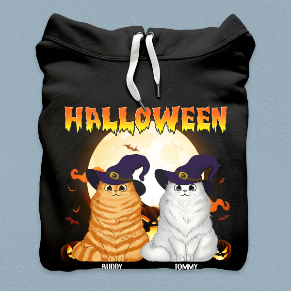 Halloween Is Better With Cats Cat Personalized T-shirt, Personalized Halloween Gift for Cat Lovers, Cat Dad, Cat Mom - TS045PS15 Online Sale - Image 4